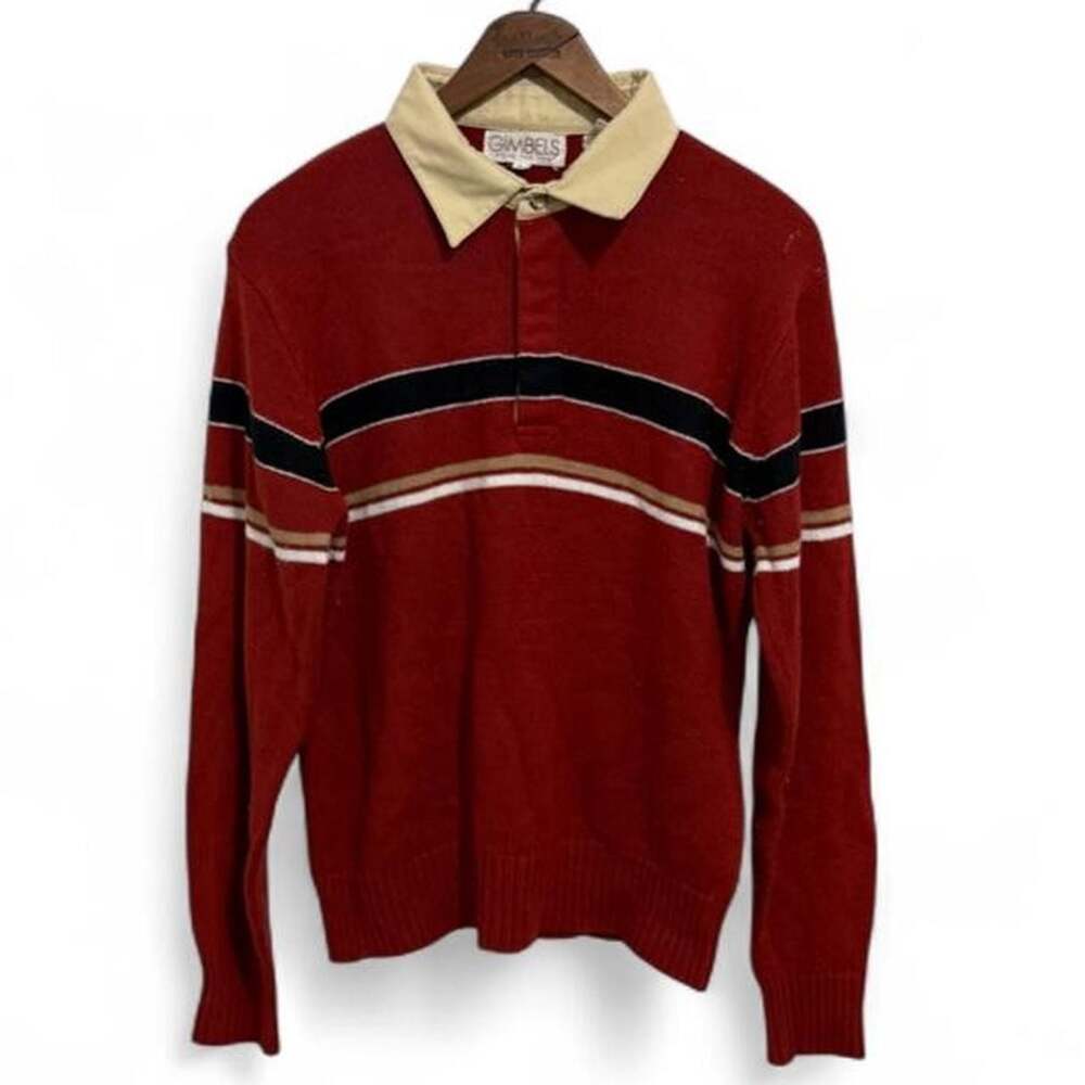 Vintage Gimbels Store For Men Striped Rugby Sweater